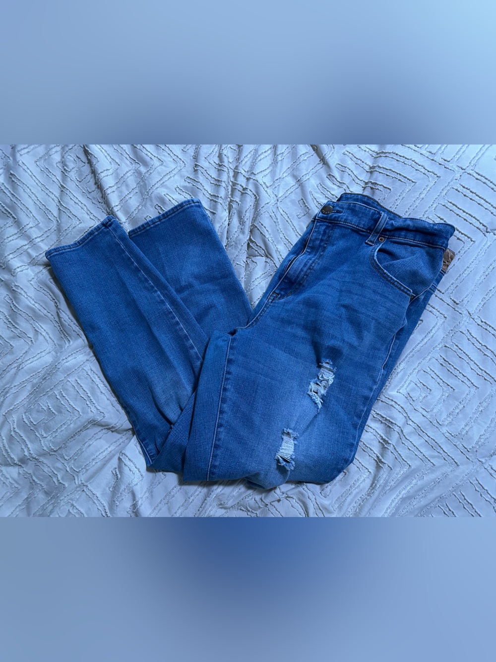 Women’s Distressed Blue Skinny Jeans